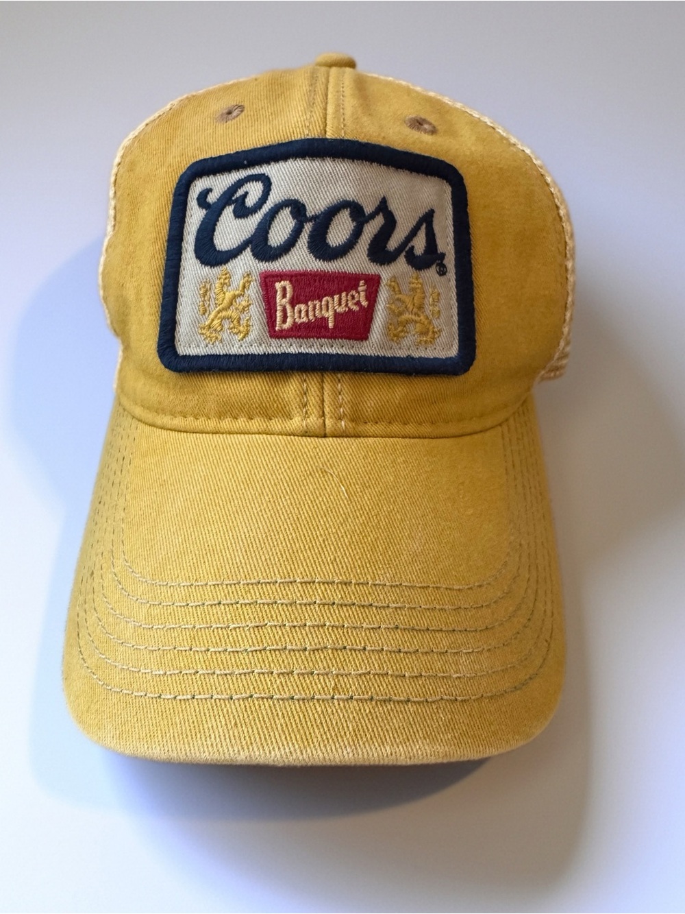 Coors Beer Vintage Style Trucker Hat Snapback Mustard